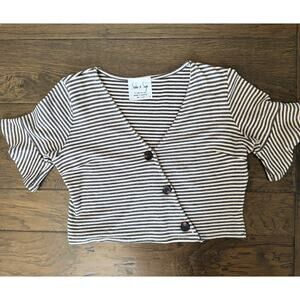 Sadie & Sage Striped Crop Top  Size M